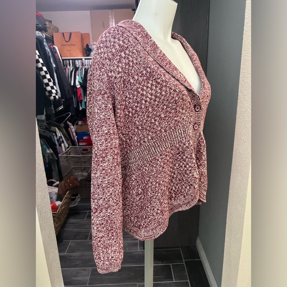 Laura Scott Red & White Knit Cardigan - Picture 4 of 8